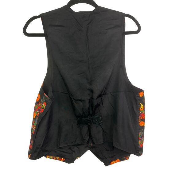 Vintage Halloween Teacher Vest, witch Novelty Print Added Extras NYC, 90s smal - Picture 4 of 5